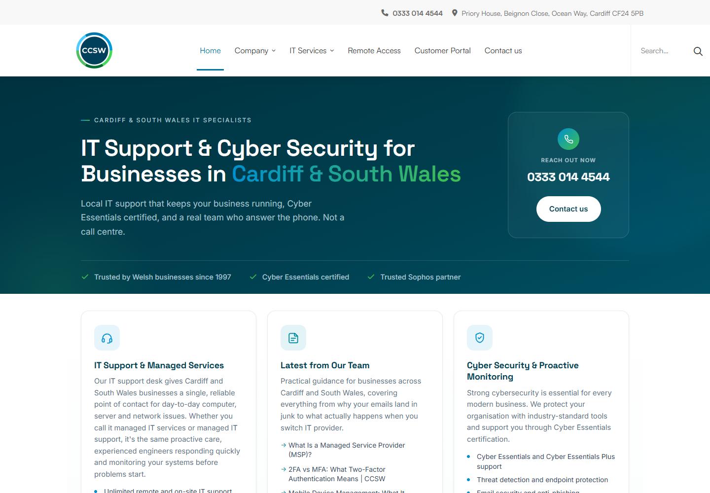 CCSW - Custom Computer Services (Wales) homepage captured on 23 September 2026