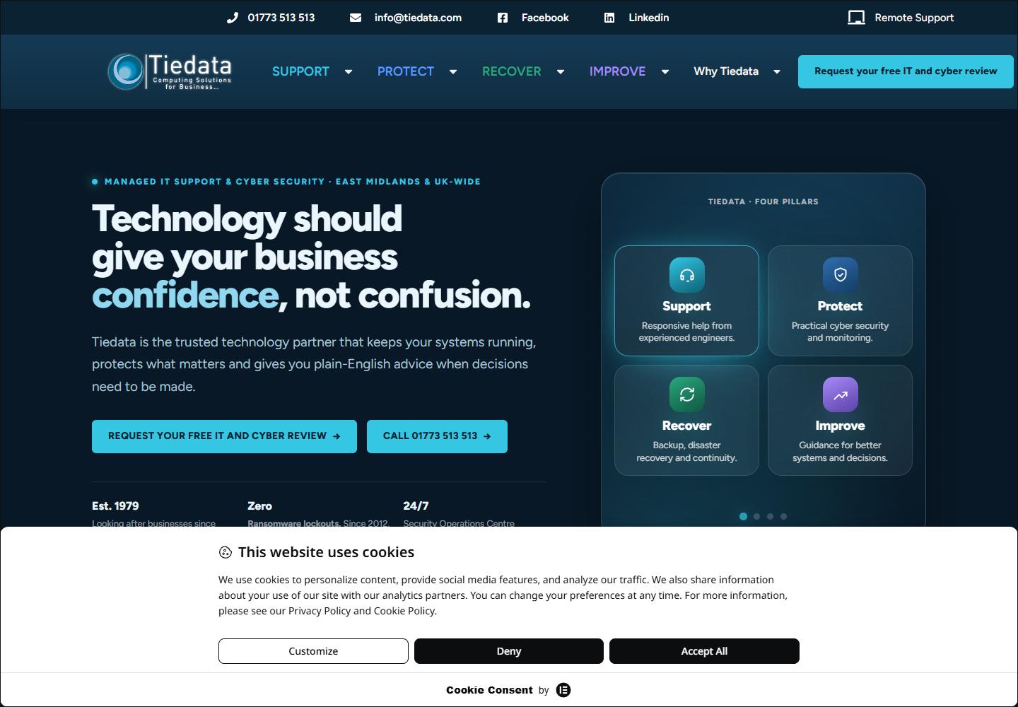 Tiedata homepage captured on 23 September 2026
