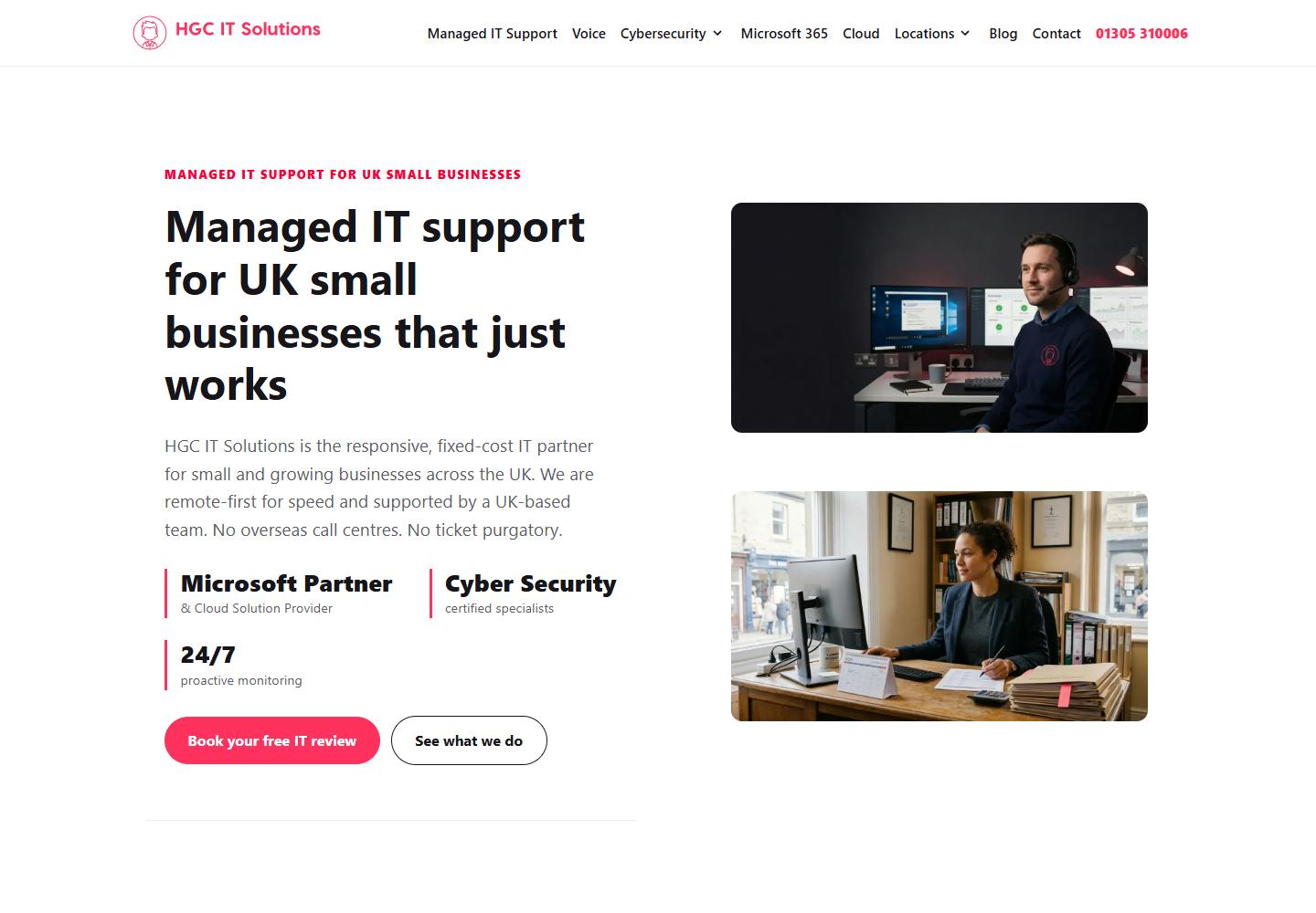 HGC IT Solutions homepage captured on 23 September 2026
